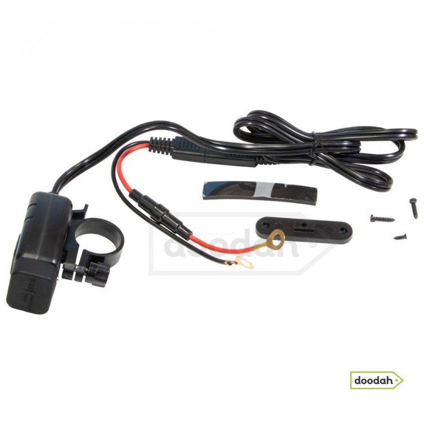 Мото USB зарядний пристрій з вольтметром на кермо - MotoMax 854, IP 65, Quick Charge, 6-30V, 3,4А